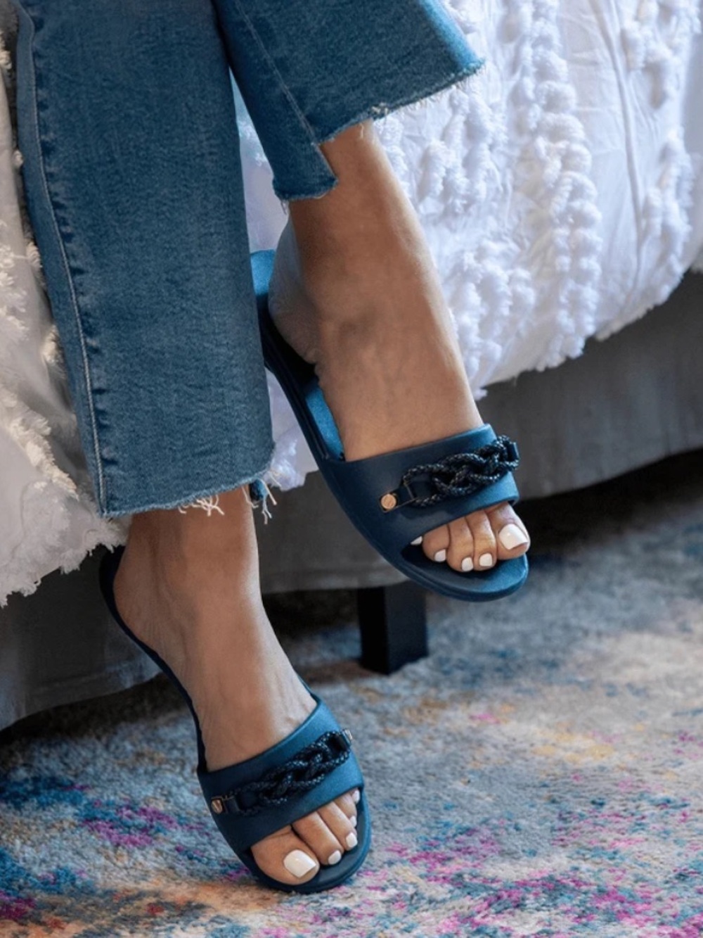 🆕 Oka-B Sz 8.5, / Sz 10 Cici Slide Sandals in Sapphire Blue